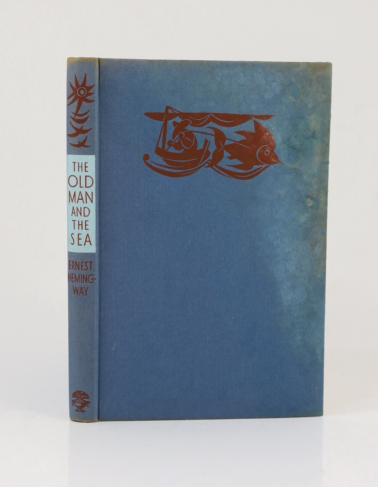 Hemingway, Ernest - The Old Man and the Sea, 1st UK edition, 8vo, the unclipped d/j with loss to right front panel and spine head, ownership inscription to front fly leaf, Jonathan Cape, London, 1952